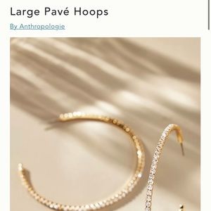 Anthropologie large pave hoop earrings